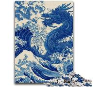 Puzzle da 1000 pezzi per adulti in stile giapponese, drago, per bambini dai 14 anni in su, interessanti regali per ridurre lo stress per amici e familiari, 50x75cm