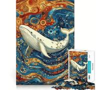 Puzzle da 1000 pezzi per adulti in stile Gustav,con balena bianca,ideale per il gioco di memoria Componenti robusti e ben rifiniti alleviare lo stress (50x75cm)