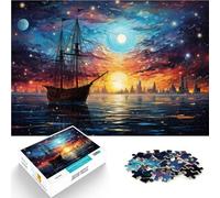 Puzzle da 1000 pezzi per adulti in una notte di luna come regalo puzzle con pezzi completamente intrecciati a caso, 26 x 38 cm