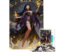 Puzzle da 1000 pezzi per adulti: Incantatrice che lancia un incantesimo con cerchio magico Puzzle educativo da 1000 pezzi decorazione perfetta gioco stimolante e divertimento per tutta la famiglia
