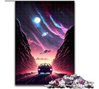 Puzzle da 1000 pezzi per adulti "Incontro con gli UFO", idea regalo per le feste, opera d'arte umoristica, disegno dettagliato, dimensioni 38x26cm