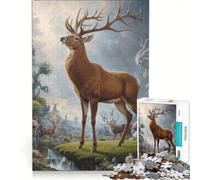 Puzzle da 1000 pezzi per adulti: Incontro fantastico con un cervo, gioco impossibile, sfida difficile, per rafforzare l'amore tra le coppie 50x75cm