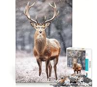 Puzzle da 1000 pezzi per adulti Incontro nella foresta innevata Gioco impossibile Analisi e logica Rafforza l'amore tra le coppie 50x75cm