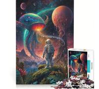 Puzzle da 1000 pezzi per adulti: Incontro tra astronauti e alieni, giocattolo educativo, sfida impegnativa, collezione d'artista, belle arti 38x52cm