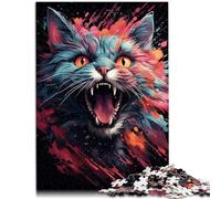 Puzzle da 1000 pezzi per adulti incredibile gatto magico colorato giocattolo educativo anti-stress puzzle migliora la memoria adatto per adolescenti dai 14 anni e oltre 26 x 38 cm