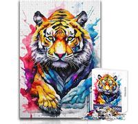 Puzzle da 1000 pezzi per adulti, incredibile tigre acquerello, divertimento in famiglia e serata di gioco, analisi e logica, giocattoli antistress, dimensioni 50x75cm