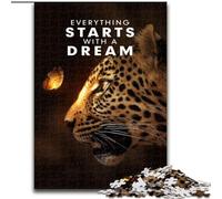 Puzzle da 1000 pezzi per adulti "Inizia con un sogno" in legno, perfetto per il divertimento in famiglia durante i compleanni, Natale 50x75cm, coinvolgente attività di gioco per la famiglia