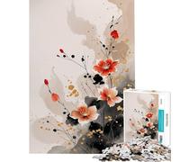 Puzzle da 1000 pezzi per adulti Ink And Gold Blossoms un gioco avvincente per coltivare la pazienza ideale per tutta la famiglia e per divertirsi insieme (dimensioni 50x75cm)