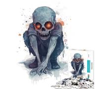 Puzzle da 1000 pezzi per adulti inquietante zombie bambino ad acquerello gioco educativo sfida giocattolo educativo opera d'arte ottimo regalo per i giochi (dimensioni 38x52cm)