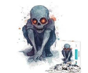 Puzzle da 1000 pezzi per adulti inquietante zombie bambino ad acquerello gioco educativo sfida giocattolo educativo opera d'arte ottimo regalo per i giochi (dimensioni 38x52cm)