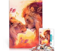 Puzzle da 1000 pezzi per adulti Insieme per sempre amore del leone Gioco impegnativo con pezzi completamente interconnessi di forma casuale 38x26cm