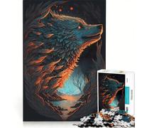 Puzzle da 1000 pezzi per adulti, intricato paesaggio con lupo e foresta, gioco educativo, decorazione per la casa, collezione d'artista, opera d'arte 50x75cm
