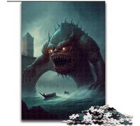 Puzzle da 1000 pezzi per adulti "Invasione di mostri", dimensioni 50x75cm, ideale per adolescenti e collezionisti, regalo da viaggio, attività per famiglie
