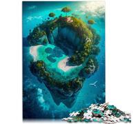 Puzzle da 1000 pezzi per adulti isola al centro del mare gioco stimolante puzzle difficile da completare ma divertente e umoristico 26x38cm