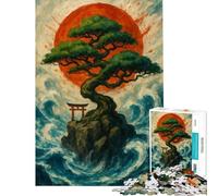 Puzzle da 1000 pezzi per adulti: Isola con albero bonsai e cancello torii Gioco rompicapo per adulti stimola la memoria e favorisce l'interazione genitore-figlio (dimensioni 38x52cm)
