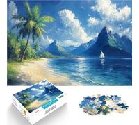 Puzzle da 1000 pezzi per adulti Isola da sogno tropicale Difficile da completare ma divertente e umoristico per la decorazione della casa 50x70cm
