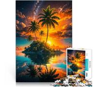 Puzzle da 1000 pezzi per adulti Isola del tramonto tropicale giochi divertenti per famiglie Migliorare l'amore tra le coppie 50x70cm