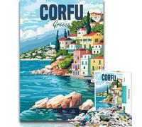Puzzle da 1000 pezzi per adulti, isola di Corfù, Grecia, 1000 pezzi, giocattoli, giochi educativi, antistress, lista dei desideri con Babbo Natale, 75x50cm