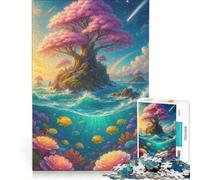 Puzzle da 1000 pezzi per adulti: Isola fantastica con barriera corallina sottomarina, gioco rilassante, allena la mente e la manualità, compleanno e Natale 38x26cm