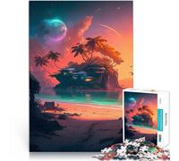 Puzzle da 1000 pezzi per adulti isola Il mare di mezzo Antistress Vacanza in patria Uccidere il tempo Migliorare l'amore tra le coppie 38x26cm