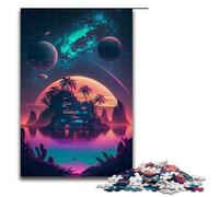 Puzzle da 1000 pezzi per adulti Isola nello spazio puzzle in legno per adulti e bambini strumento antistress 75x50 cm