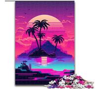 Puzzle da 1000 pezzi per adulti, isola sulla spiaggia, in legno, regalo divertente e attività per la casa, 50x75cm, gioco decorativo fai da te stimolante, giocattolo interattivo per la famiglia
