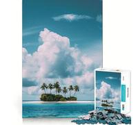 Puzzle da 1000 pezzi per adulti, isola tropicale paradisiaca, bordo fine, gioco cognitivo, giocattolo rilassante, decorazione natalizia da parete (38x26cm)