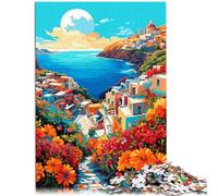 Puzzle da 1000 pezzi per adulti, isole greche, puzzle dei cartoni animati, 50 x 70 cm, regalo di compleanno, arte da parete per 14 anni