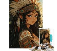 Puzzle da 1000 pezzi per adulti ispirato ai nativi americani e agli anime con protagonista una ragazza Un gioco pratico divertente e spiritoso perfetto come regalo di compleanno (Dimensioni: 38x26cm)