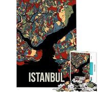 Puzzle da 1000 pezzi per adulti Istanbul Turchia tonalità della terra mappa della città gioco per famiglie sfida per l'intelligenza giocattolo che crea dipendenza per il divertimento in famiglia