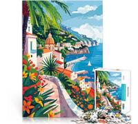 Puzzle da 1000 pezzi per adulti Italia Arte Amalfi Difficile da completare ma divertente e umoristico Migliorare l'amore tra le coppie 75x50cm