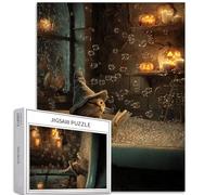 Puzzle da 1000 pezzi per adulti Jack-O'-Lantern Glitter Art Jigsaw Puzzle impegnativo per attività familiari giochi colorati fai da te per la decorazione della casa regali 50 x 68 cm