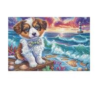 Puzzle Da 1000 Pezzi Per Adulti Jack Russell Terrier Beach 75x50cm Ecologico Sicuro Non Tossico Perfetto Per Uso Familiare Adatto A Tutte Le Età Giochi Educativi