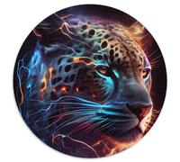 Puzzle da 1000 pezzi per adulti "Jaguar dal tuono scoppiettante", puzzle rotondi da 1000 pezzi per adulti, per adolescenti e famiglie, decorazioni fai da te perfette e sfida rompicapo (67,5x67,5cm)