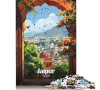 Puzzle da 1000 pezzi per adulti Jaipur, India Paesaggio urbano attraverso l'arco Puzzle in legno Giocattolo educativo intellettuale decomprimente 1000 pezzi (75x50 cm)