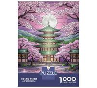 Puzzle Da 1000 Pezzi Per Adulti Japanese Cherry Pagoda Stained Glass Puzzle Per Adulti Giochi Rilassanti Vacanza A Casa Passatempo Difficile E Stimolante 38x26cm/1000pcs