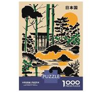 Puzzle Da 1000 Pezzi Per Adulti Japanese Garden Illustration with Torii Gate Puzzle Per Adulti Giochi Divertenti Taglio Di Precisione Difficile E Impegnativo 70x50cm/1000pcs