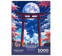 Puzzle Da 1000 Pezzi Per Adulti Japanese Moonlit Torii Landscape Puzzle Giochi Divertenti Un'opera D'arte Offerta Come Regalo Per Tutta La Famiglia 70x50cm/1000pcs