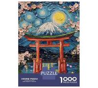 Puzzle Da 1000 Pezzi Per Adulti Japanese Torii Gate Painting Puzzle Per Adolescenti Gioco Per Famiglie Sfida Difficile Riduzione Dello Stress Regali 52x38cm/1000pcs