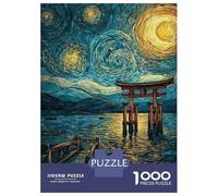 Puzzle Da 1000 Pezzi Per Adulti Japanese Torii Gate Starry Night Painting Puzzle Gioco Rompicapo Regalo Per Donne Difficile E Stimolante 38x26cm/1000pcs