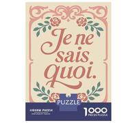 Puzzle Da 1000 Pezzi Per Adulti Je Ne Sais Quoi Text Art Puzzle Per Adulti Gioco Pratico Sfida Difficile Gioco Impegnativo Regali 70x50cm/1000pcs