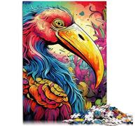 Puzzle da 1000 pezzi per adulti Jigsaw Art Psychedelic Flamingo regalo di compleanno per adolescenti dai 14 anni in su, 26 x 38 cm