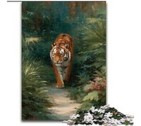 Puzzle da 1000 pezzi per adulti Jungle Tiger Puzzle impossibili per adulti 50X75CM Regalo perfetto per genitori, amanti, amici - Età 14+