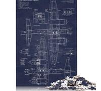 Puzzle da 1000 pezzi per adulti Junkers Ju88 G1 Blueprint Puzzle per bambini Puzzle in legno Giocattoli per l'intrattenimento della famiglia 1000 pezzi (75x50 cm)