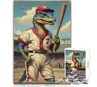 Puzzle da 1000 pezzi per adulti Jurassic Baseball Star Adatto alle coppie Gioco pratico Regalo per donne e uomini (dimensioni 38x26cm)