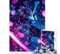 Puzzle da 1000 pezzi per adulti Katana Samurai rosa Giocattoli antistress Ottimi regali e giocattoli Giochi rilassanti Ogni pezzo è unico - Dimensioni 38x52cm