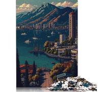 Puzzle da 1000 pezzi per adulti Kelowna 2 Pixel Art Puzzle quadrato per adulti e puzzle in legno Decorazioni per la casa Regali per le vacanze 1000 pezzi (75x50 cm)