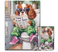 Puzzle da 1000 pezzi per adulti King Spaniel Go Toilet Puzzle difficili per adulti Sfida mentale Regalo, attività educativa per adolescenti 26X38CM/10,23x14,96 pollici