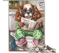 Puzzle da 1000 pezzi per adulti King Spaniel Go Toilet Puzzle impegnativi dimensioni 50x75cm Gioco di sfida mentale per adolescenti e interazione familiare