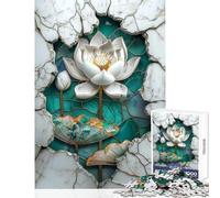 Puzzle da 1000 pezzi per adulti Kintsugi Lotus Decorazione per la casa Giocattoli Ottimo regalo Gioco pratico con pezzi completamente interconnessi di forma casuale Dimensioni 38x52cm